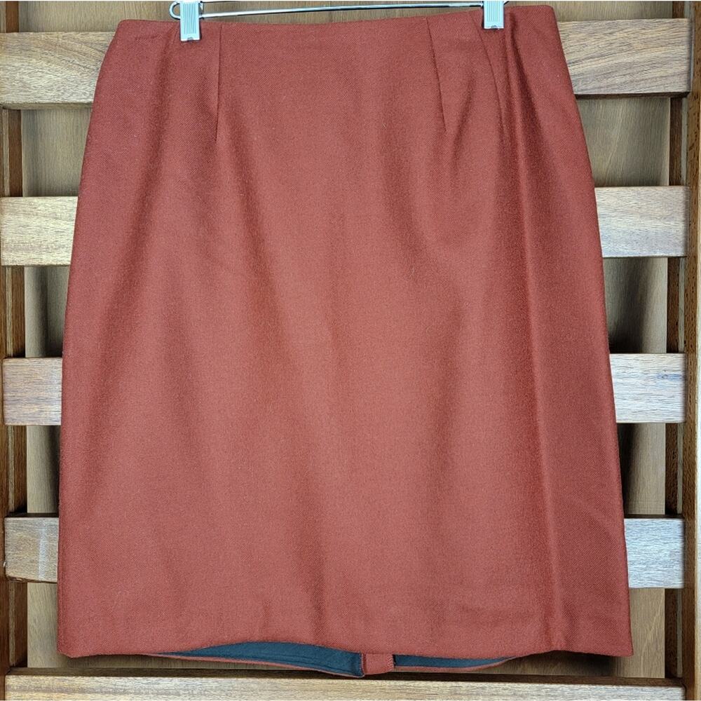 VINTAGE Amanda Smith Burnt Orange Wool Skirt, Sz 12